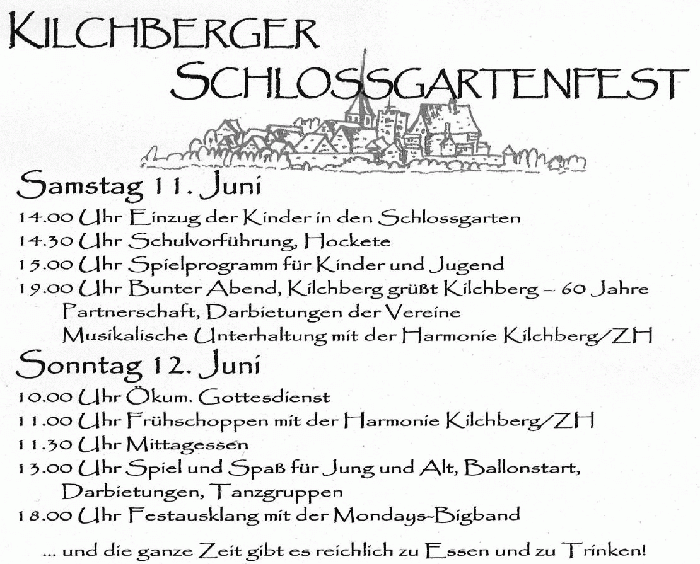Programm Schlossgartenfest